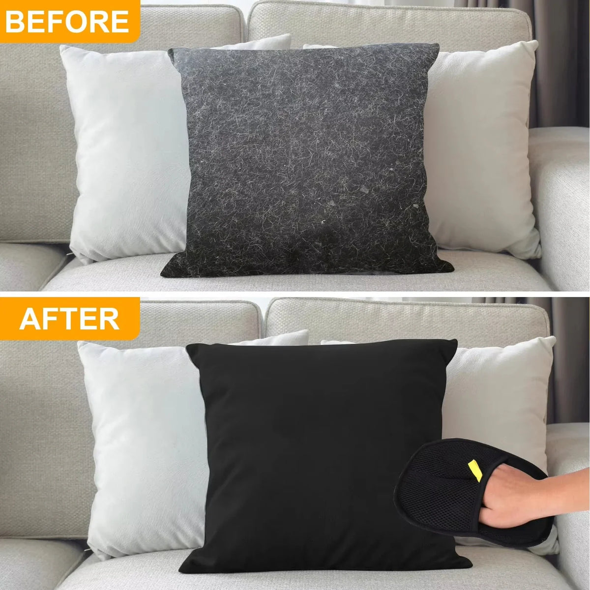Static Pet Hair Remover Mitt for Grooming and Upholstery
