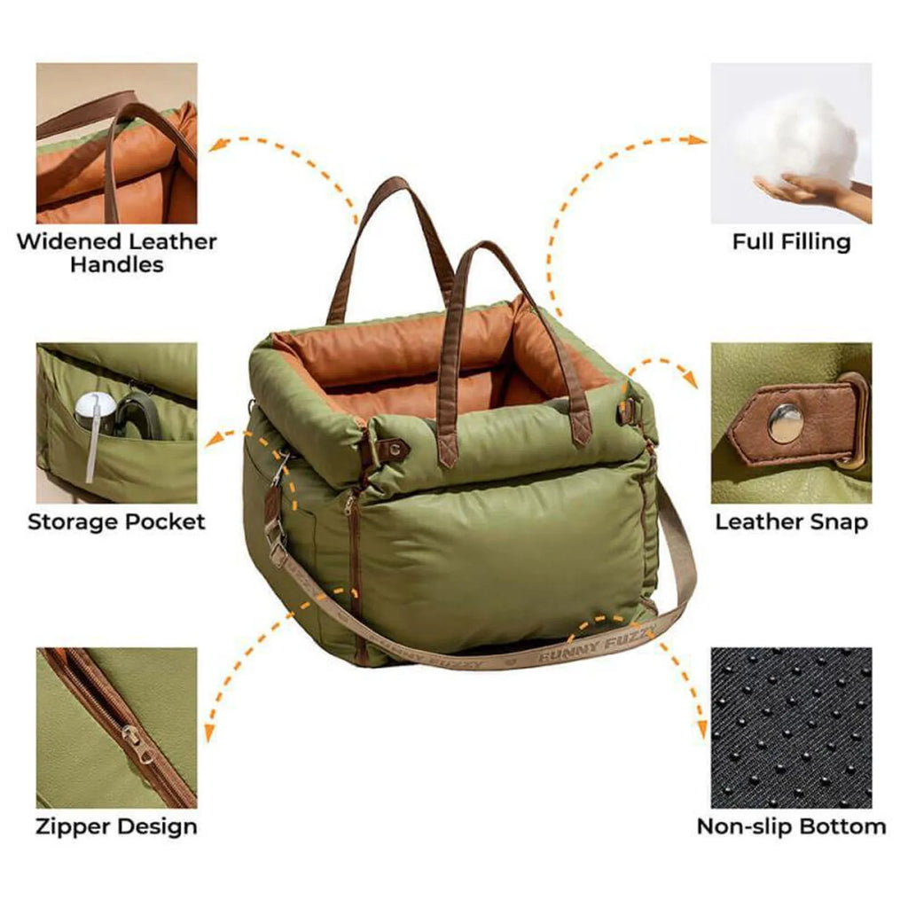 Portable Car Pet Bed for Dogs and Cats with Foldable Travel Design