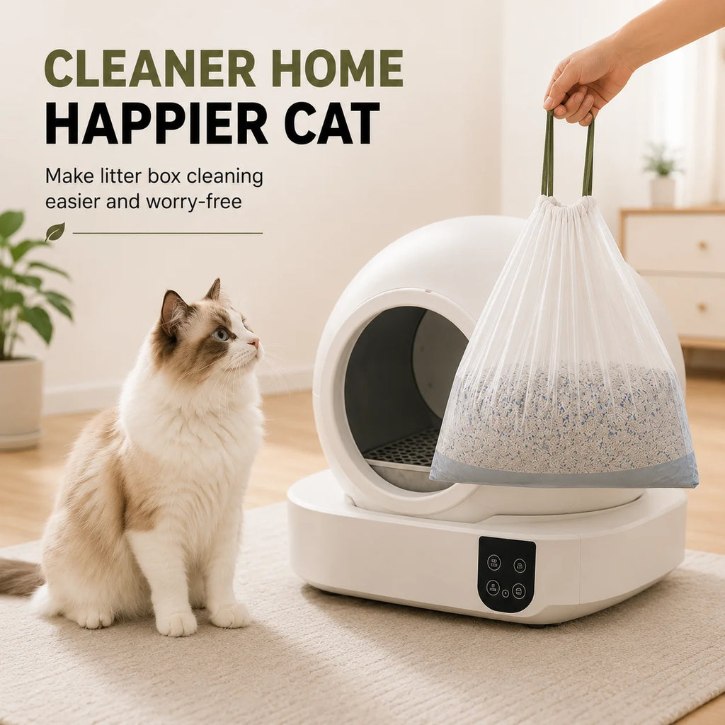 Drawstring Liners for Automatic Self-Cleaning Cat Litter Boxes
