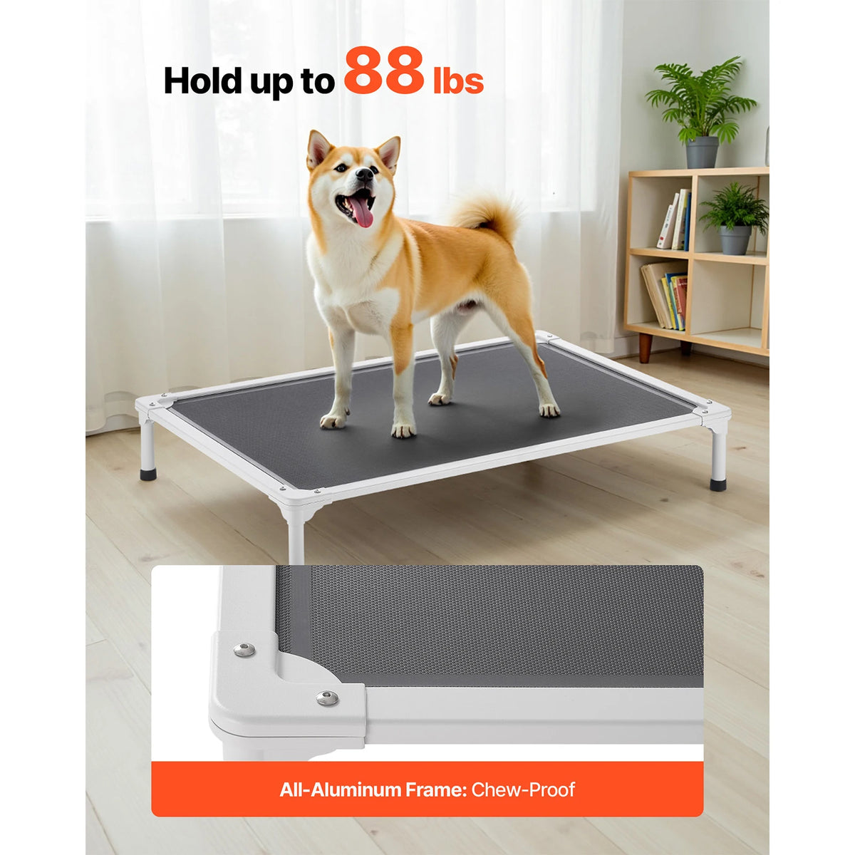 Elevated Mesh Dog Cot for Airflow Indoors and Outdoors