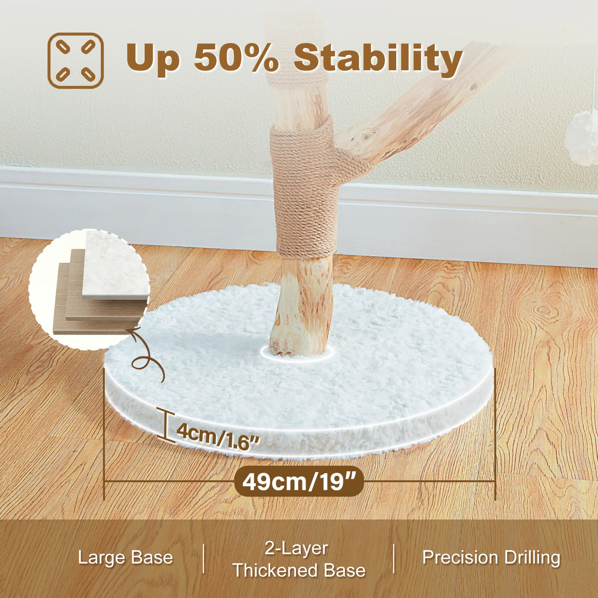 Modern Cat Tower with Two Flower Perches and Sisal Scratching Posts