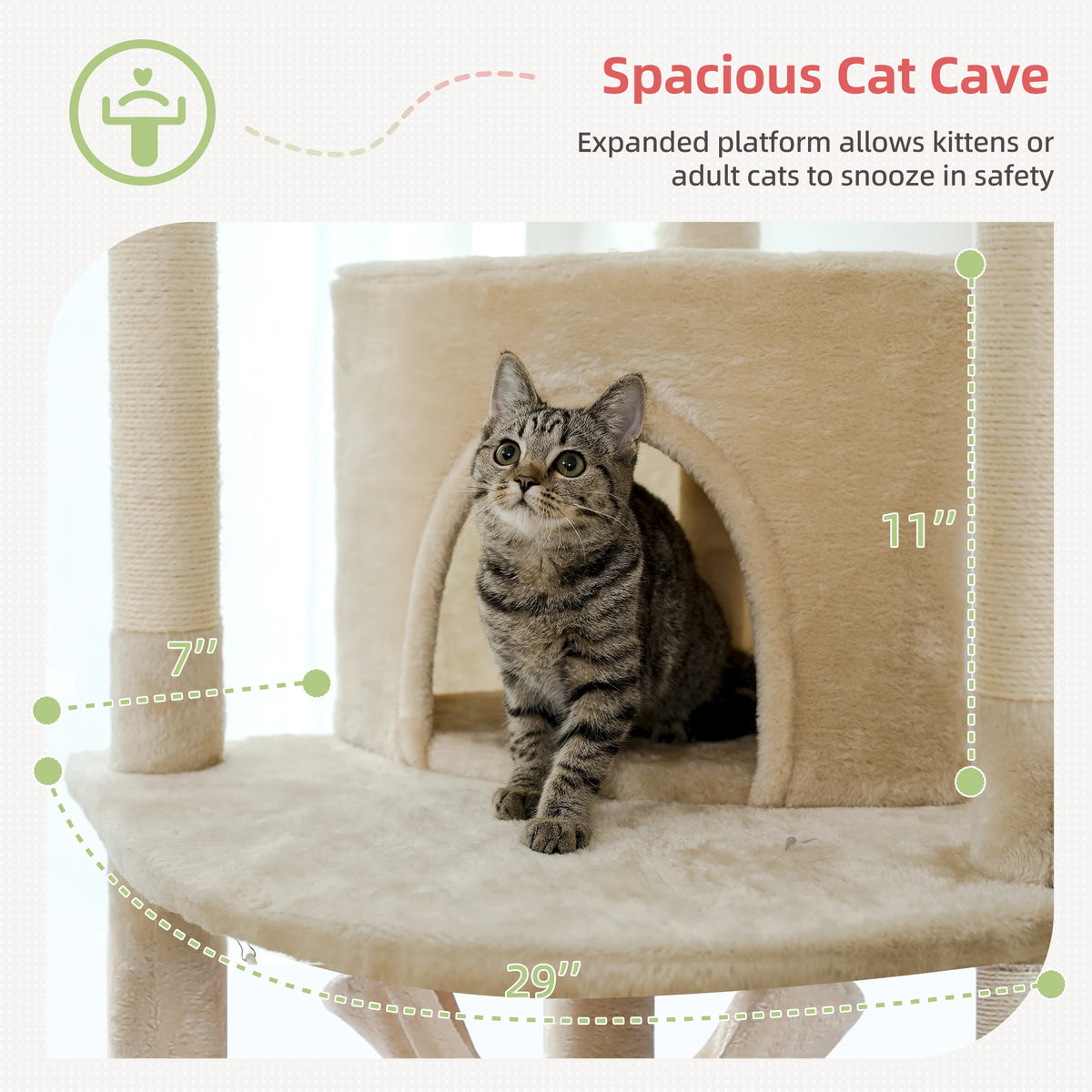 Adjustable Floor-to-Ceiling Cat Tree with Condo, Hammock, and Perches