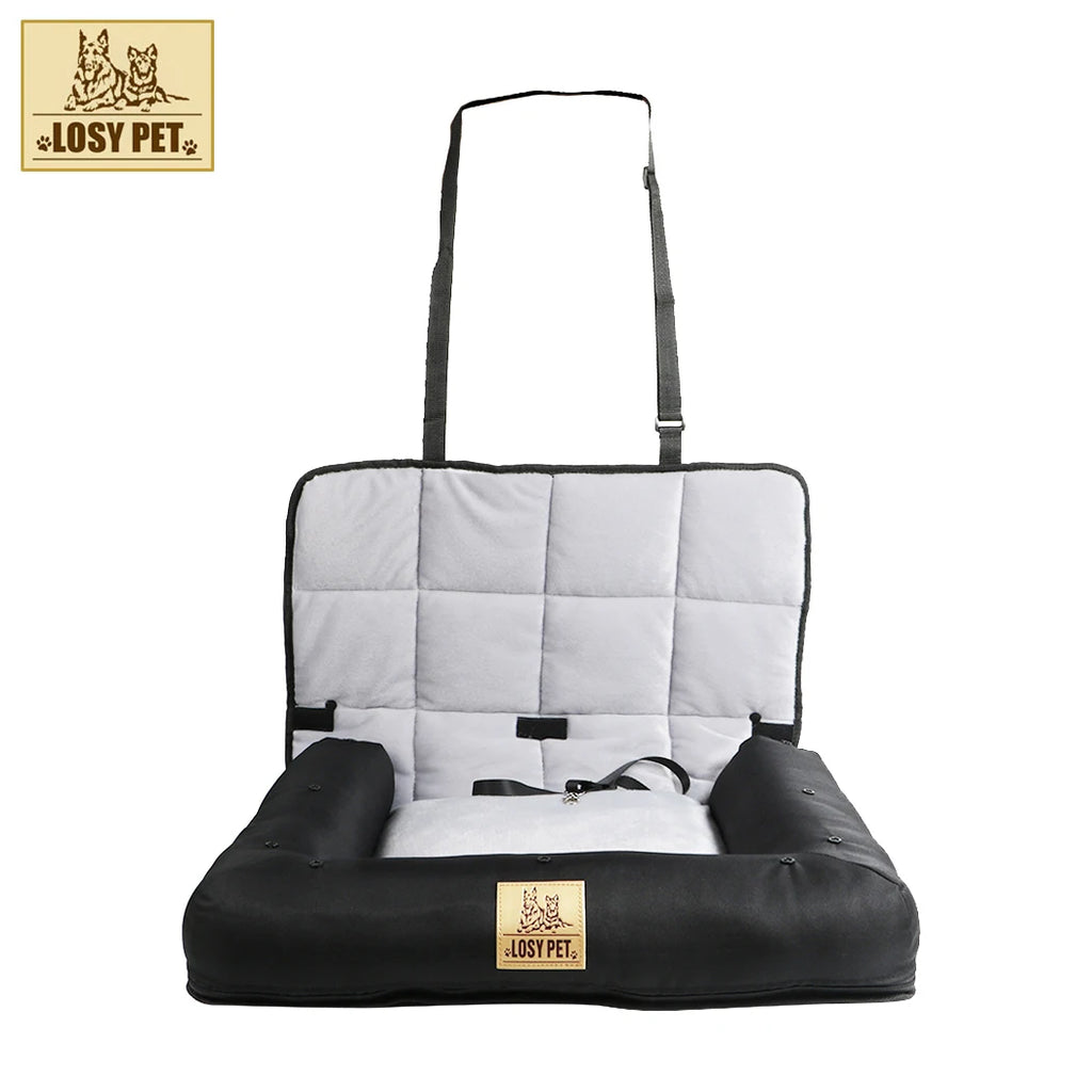 Water-ready Pet Seat Pad for Cars with Convertible Bed and Cover