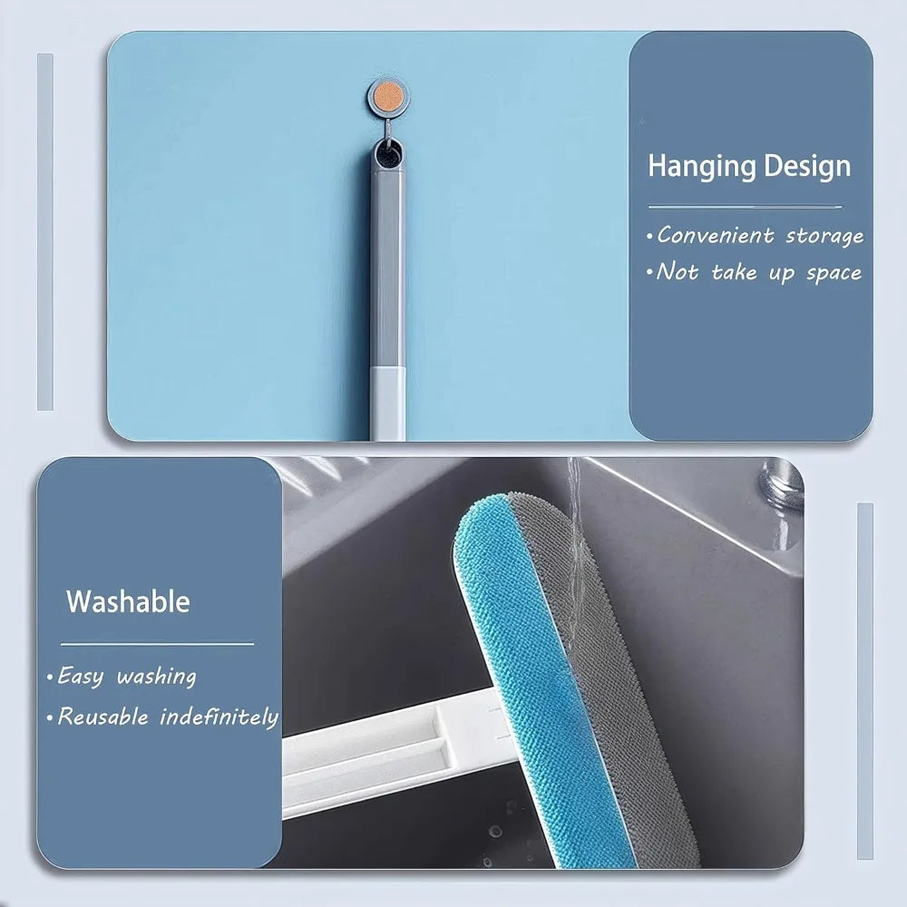 Dual-Direction Pet Hair Removal Brush with Two Brush Sizes for Home Fabrics