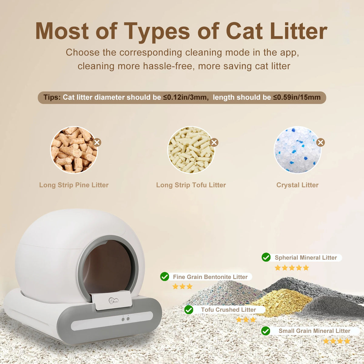 Self-Cleaning Cat Litter Box with App Control and Odor-Seal Door