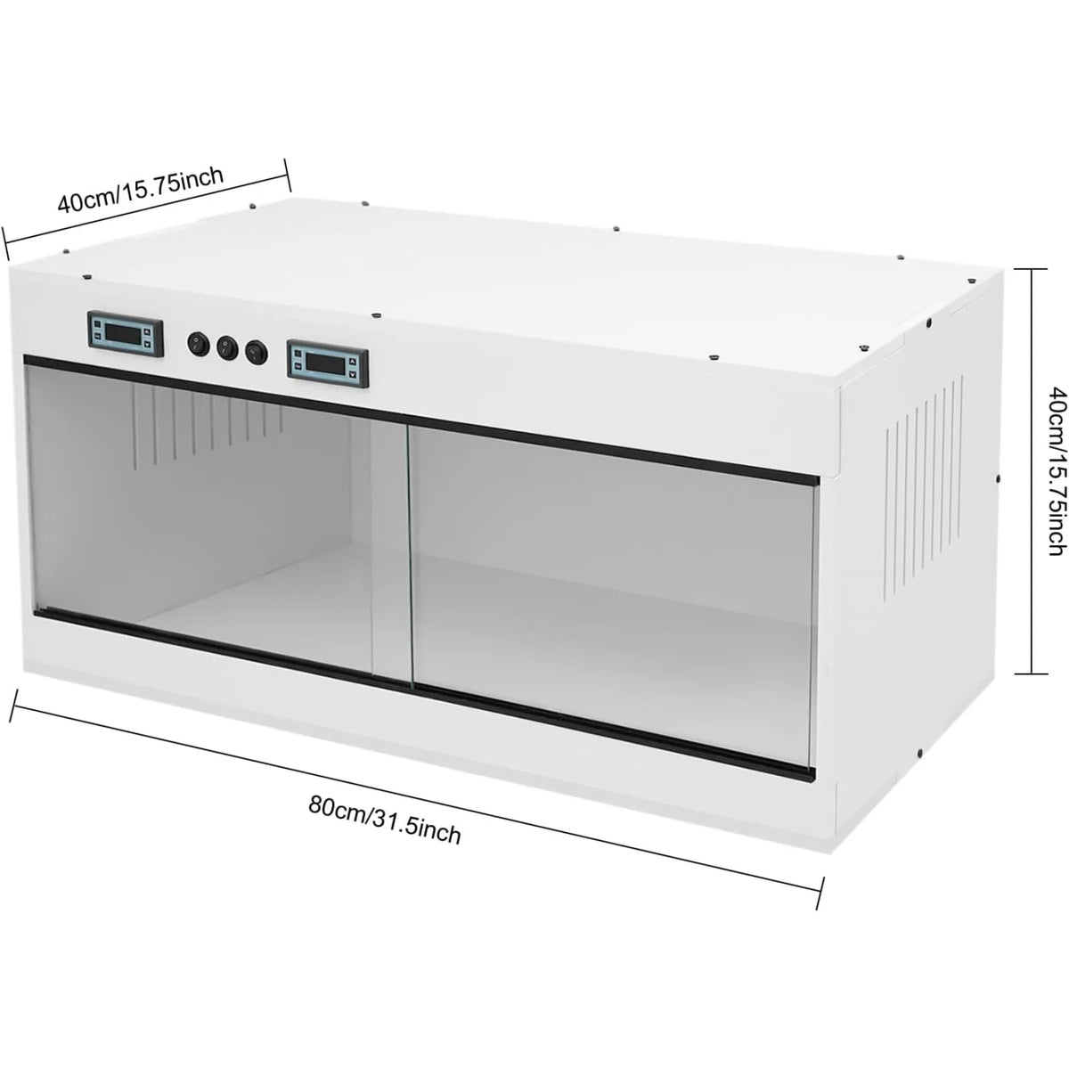 Front-Opening Reptile Terrarium with Dual Temperature Zones