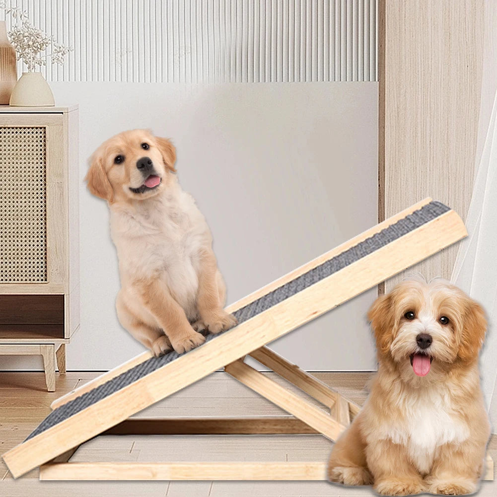 Height-Adjustable Folding Pet Ramp for Beds, Sofas, and Vehicles