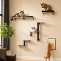 Modular Wall-Mounted Cat Climbing Set with Perches and Scratching Posts
