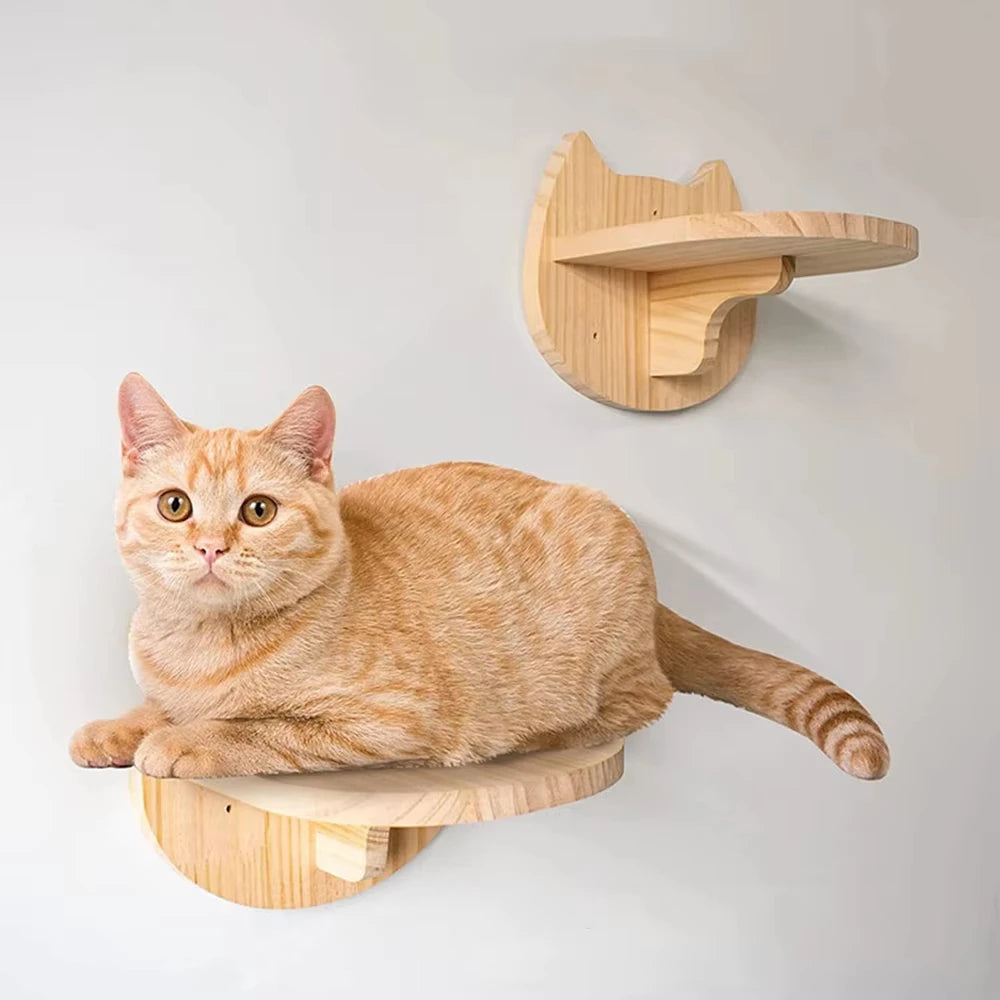 Wall-Mounted Cat Climbing Shelves for Exercise and Napping