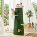Multi-Level Indoor Cat Tower with Three Condos and Flower Perch