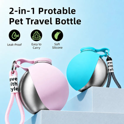 Foldable Travel Pet Water Bottle for Dogs and Cats