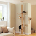 Adjustable Floor-to-Ceiling Cat Climbing Tower with Cave and Scratching Posts