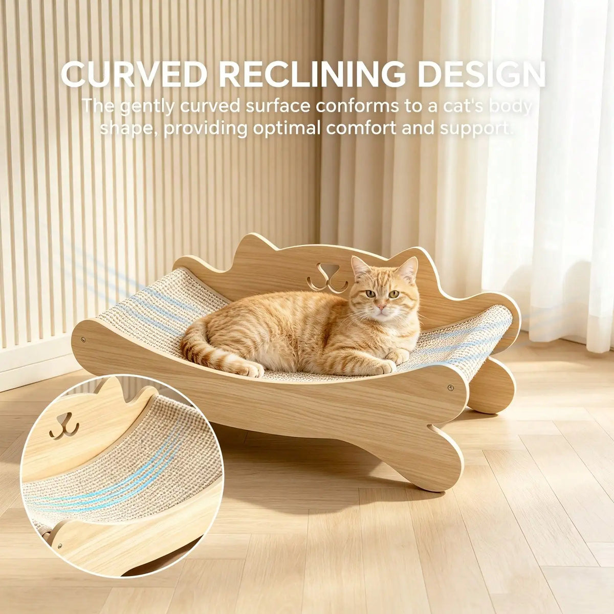 Natural Sisal Cat Scratching Post and Indoor Lounging Chair