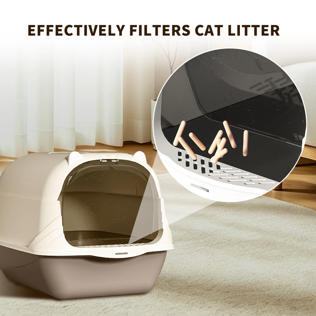 Portable Handheld Cat Litter Box with Open Design and Large Interior