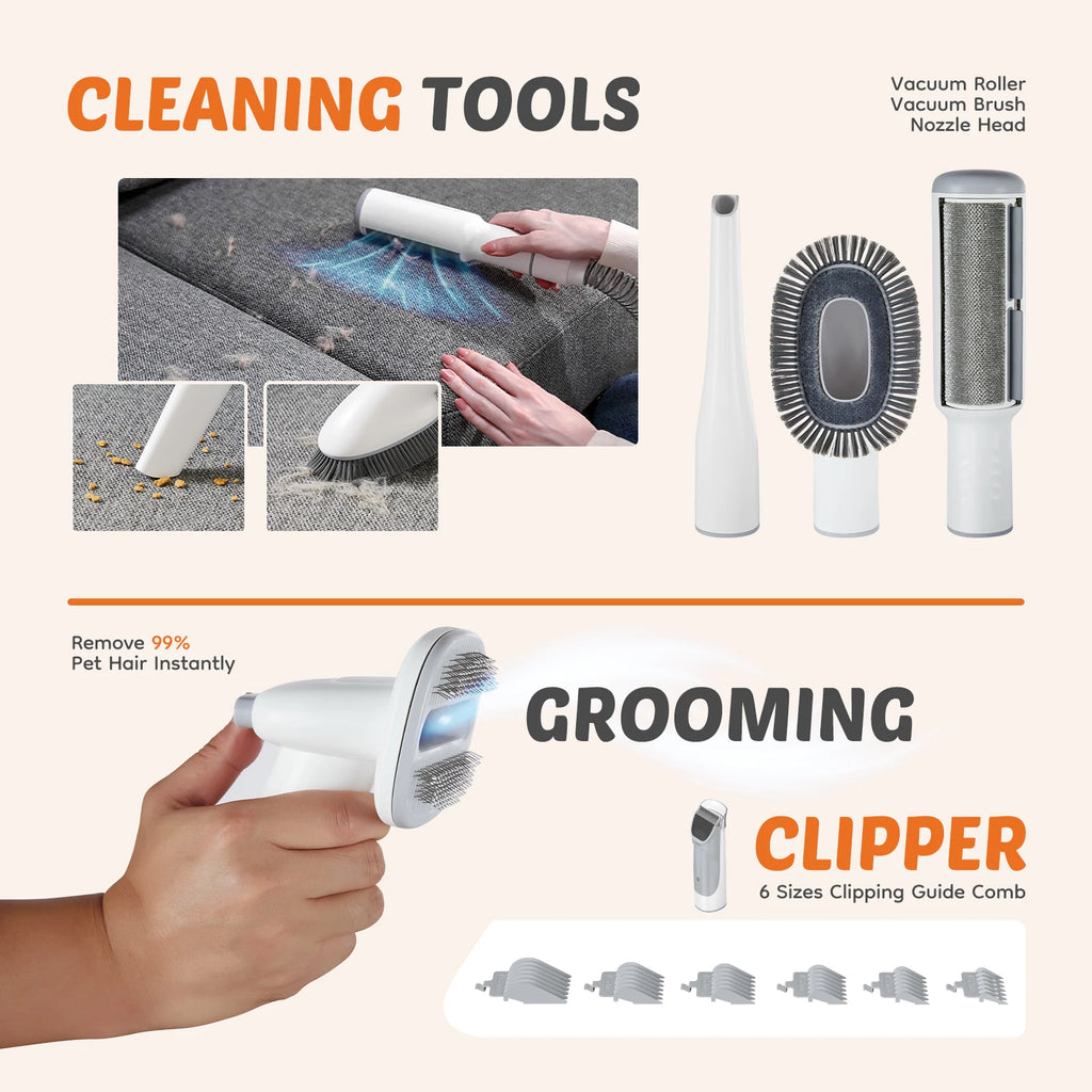 Low-Noise Pet Grooming Clipper with Ergonomic Grip and Dust Cup
