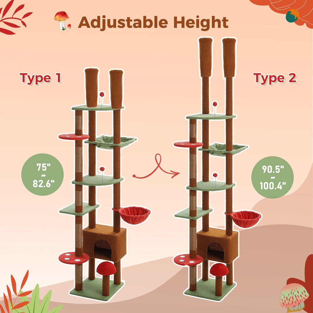 Cactus-Design Floor-to-Ceiling Cat Tower for Multi-Cat Homes