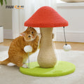 Mushroom-Shaped Sisal Cat Scratching Post with Pompom Toy