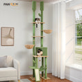 Cactus-Shaped Floor-to-Ceiling Cat Climbing Tower with Hammocks