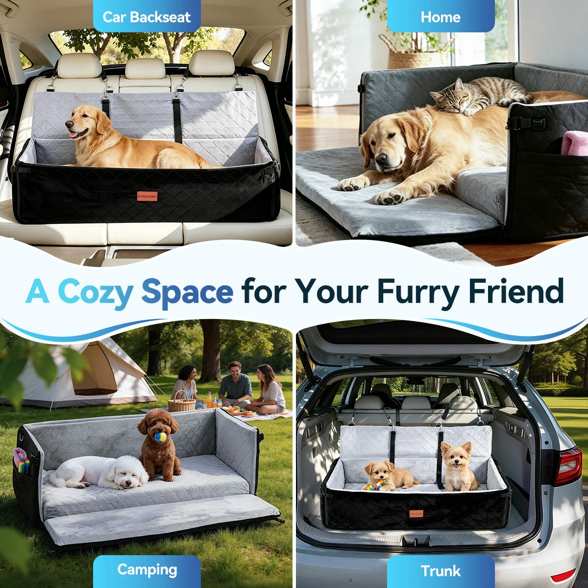 Extra Large Dog Car Seat That Converts to a Travel Bed