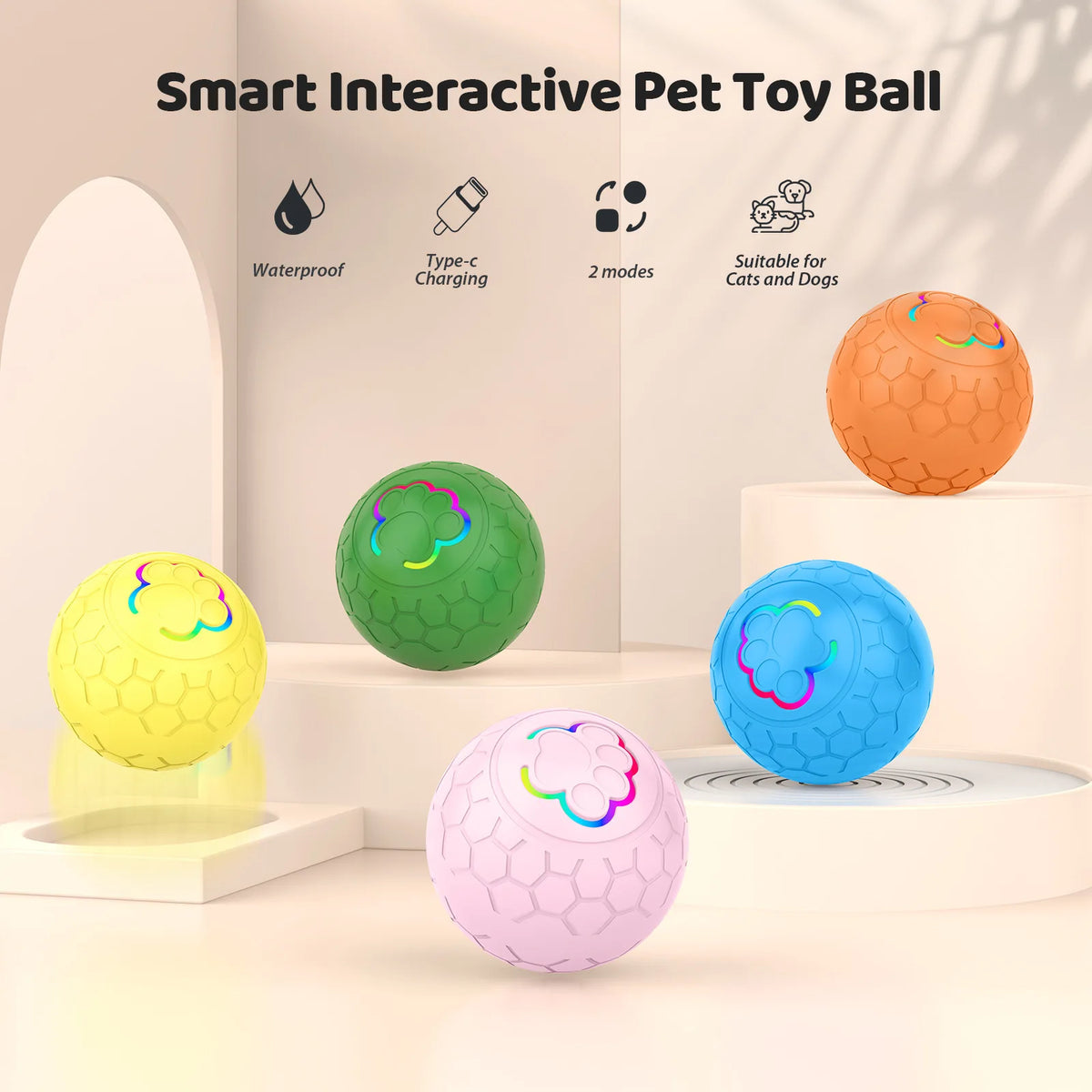 Motion-Activated Dog Ball with Two Interactive Play Modes