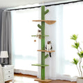 Adjustable Floor-to-Ceiling Cat Tower with Scratching Post and Dangling Ball