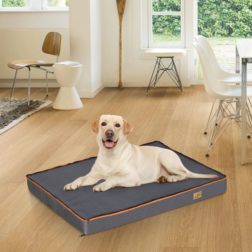 Padded Foam Dog Bed with Washable Cover and Carry Handle