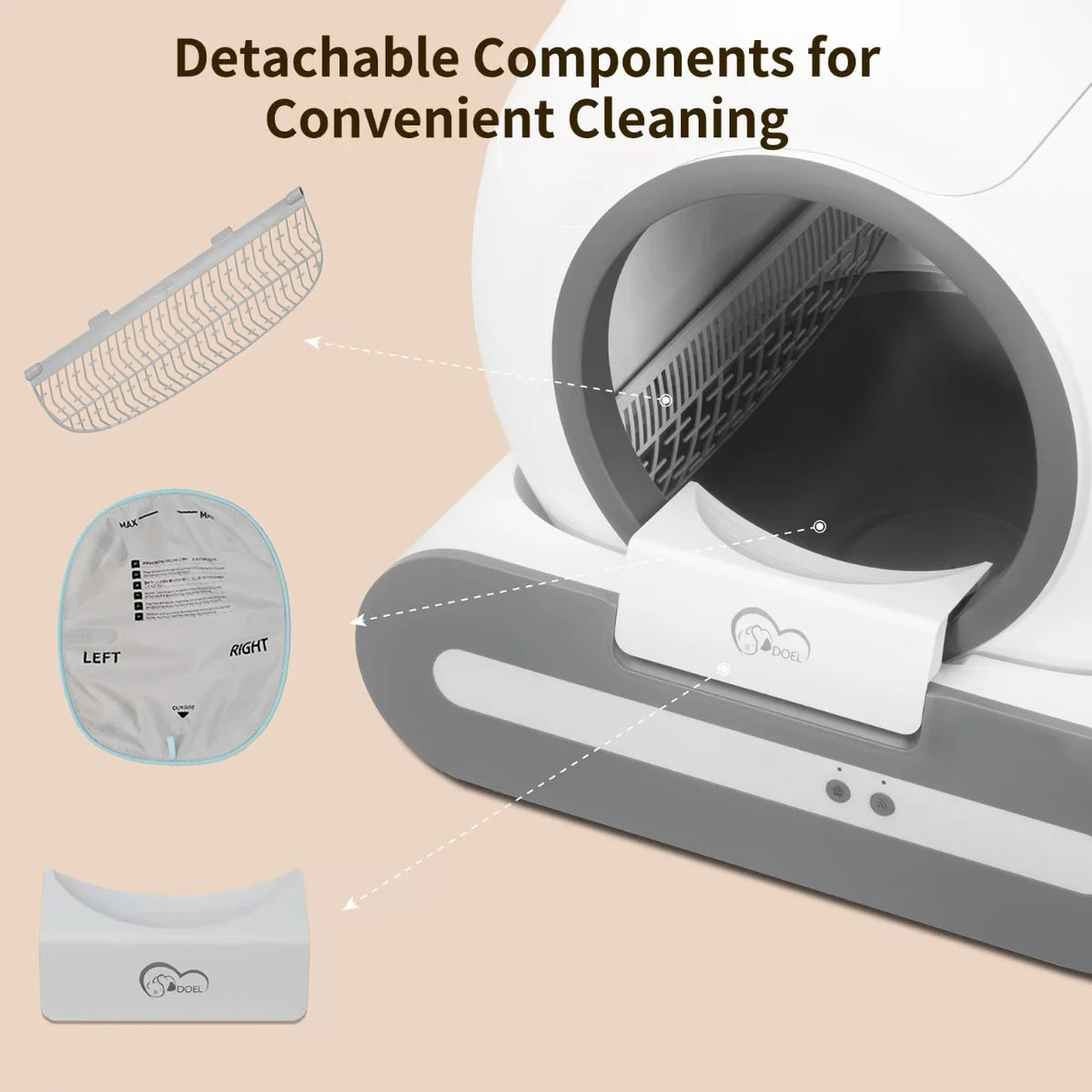 Self-Cleaning Cat Litter Box with App Control and Odor-Seal Door