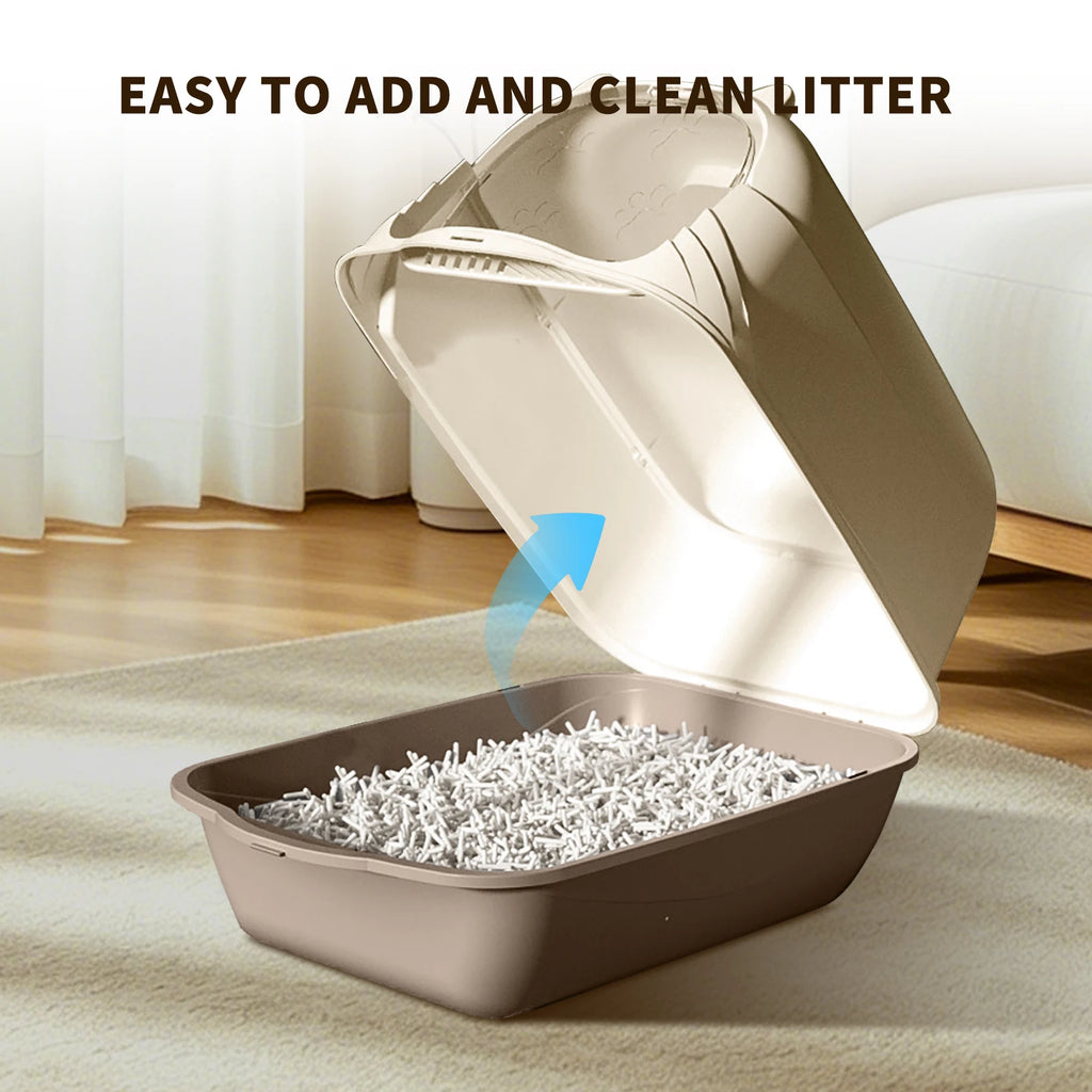 Portable Handheld Cat Litter Box with Open Design and Large Interior