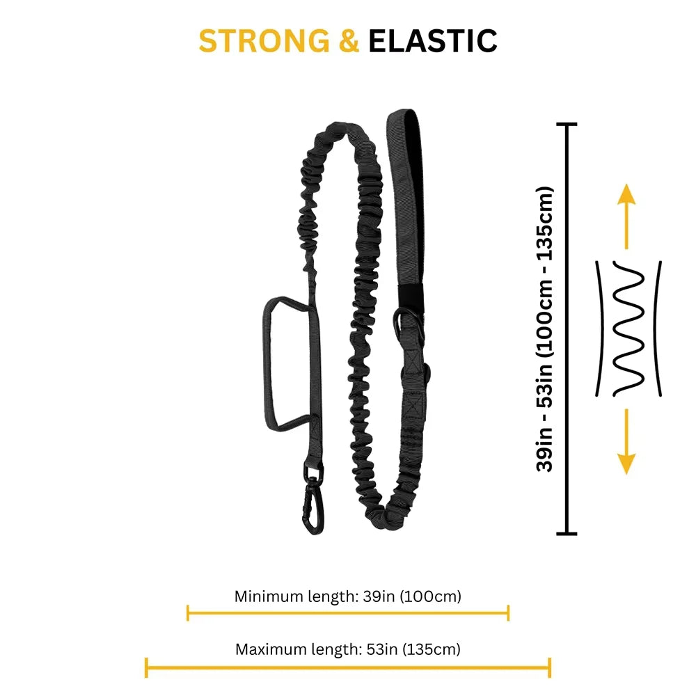Dual-Handle Dog Leash with Shock-Absorbing Bungee for Walks and Training
