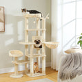 Multi-Level Indoor Cat Tree with Condo, Hammock, and Scratching Post
