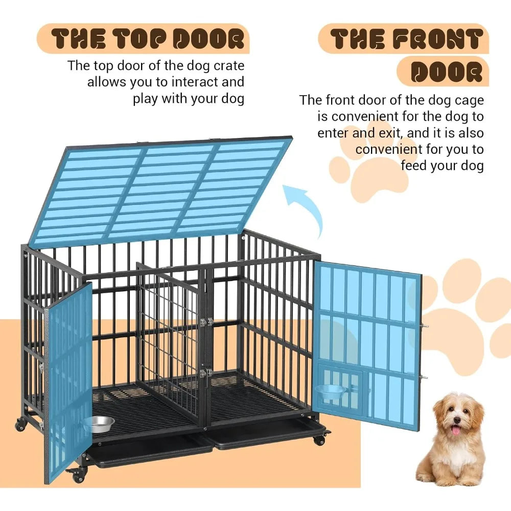 Practical Metal Dog Crate for Medium and Large Dogs