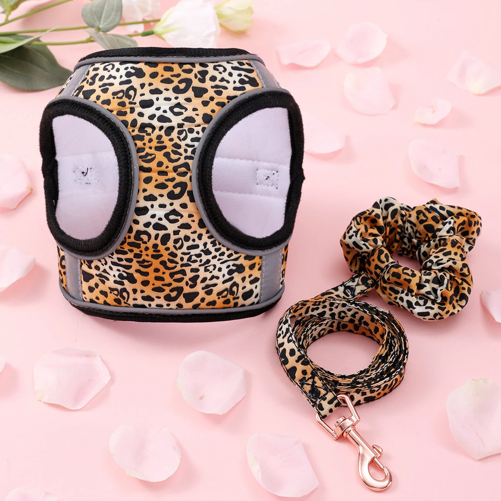 Soft Winter Warm Small Dog and Cat Harness Set with Leash