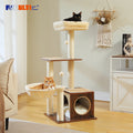 Multi-Level Indoor Cat Tower with Condo, Hammock, and Sisal Scratching Posts
