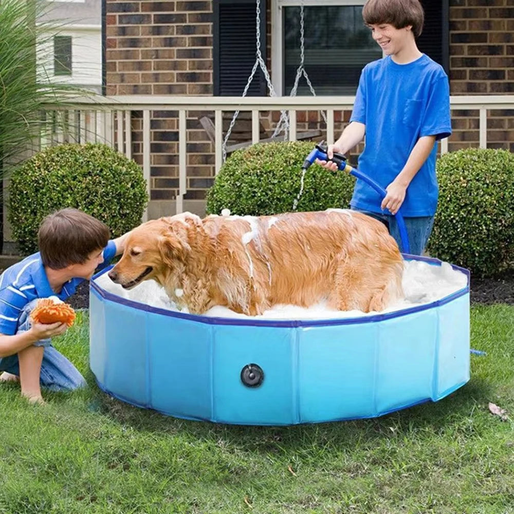 Foldable Pet Pool for Bathing, Cooling, and Backyard Water Play