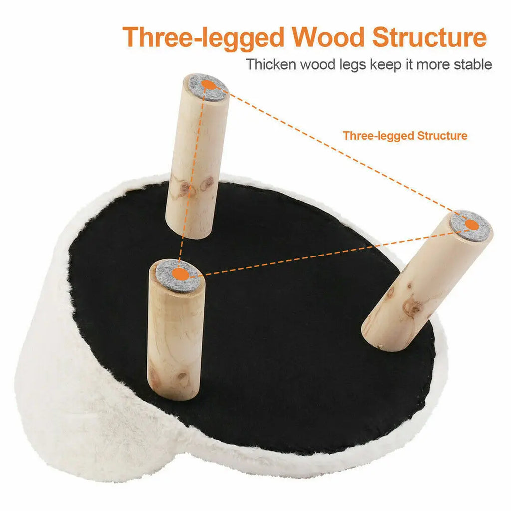 Cozy Cat Bed with Removable Cushion and Anti-Slip Legs