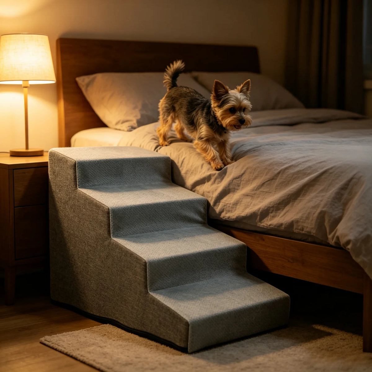 Non-Slip Dog Stairs for High Beds and Sofas with Washable Cover