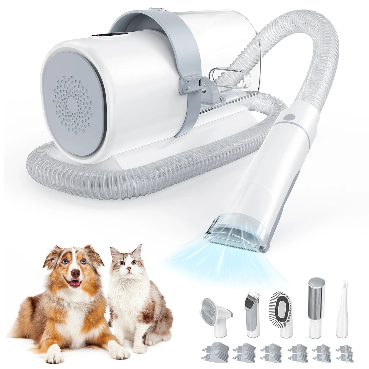 Low-Noise Pet Grooming Clipper with Ergonomic Grip and Dust Cup