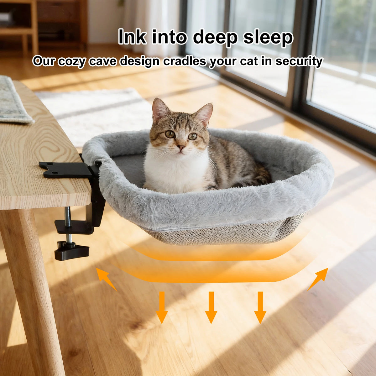 Foldable Sunken Cat Desk Bed for Home Office Cats