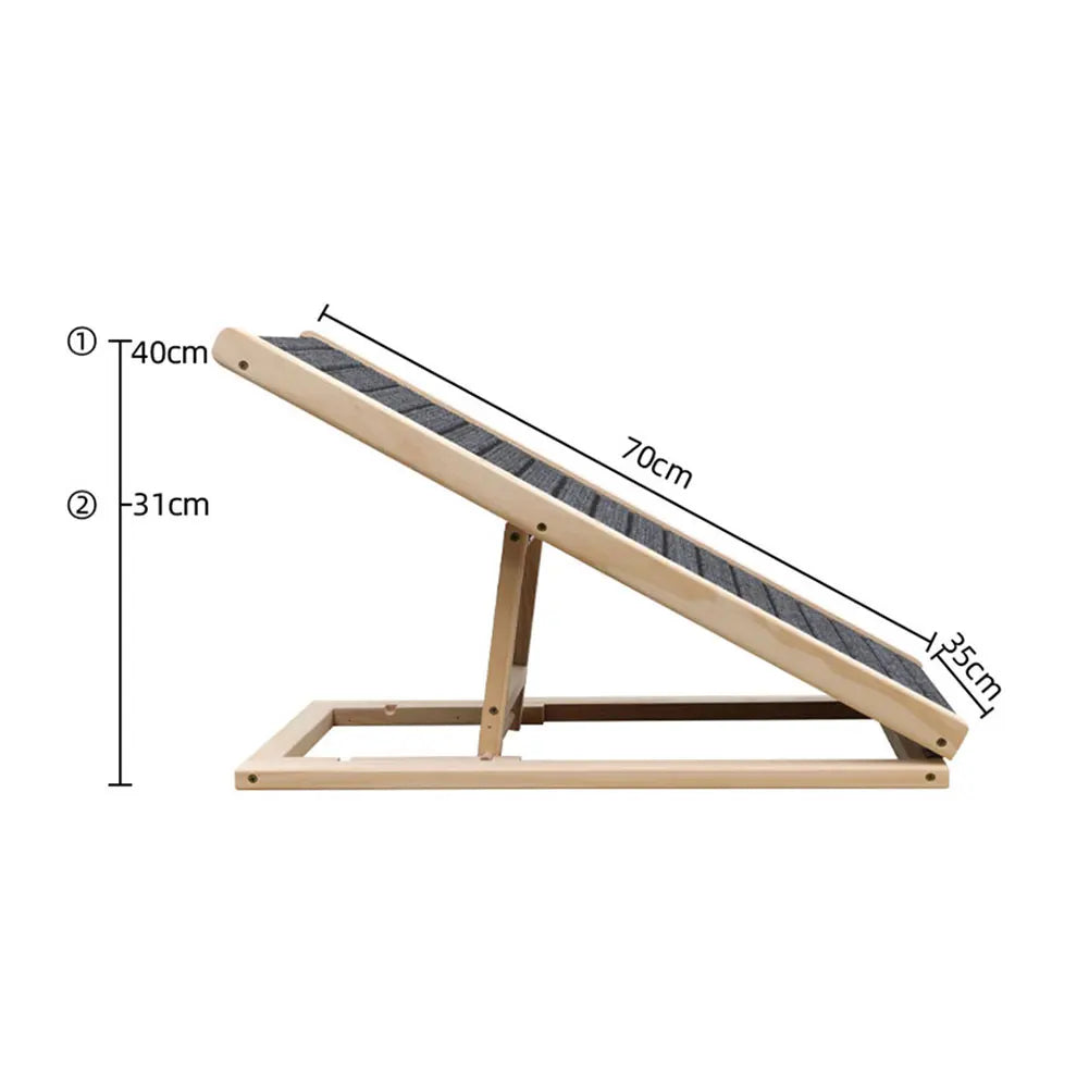 Height-Adjustable Folding Pet Ramp for Beds, Sofas, and Vehicles