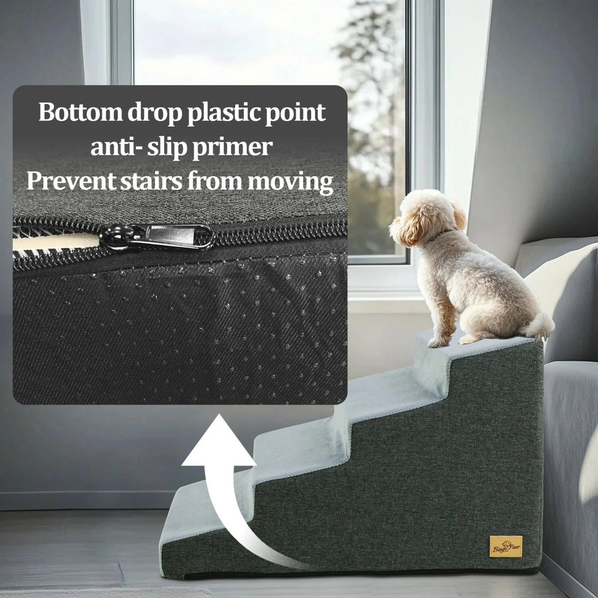 Dog Stairs for High Beds and Sofas with Non-Slip Steps