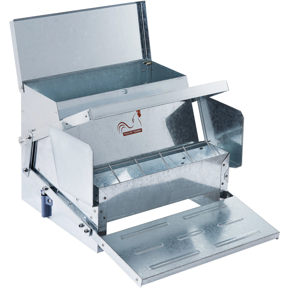Magnetic-Lock Treadle Chicken Feeder for Backyard Poultry