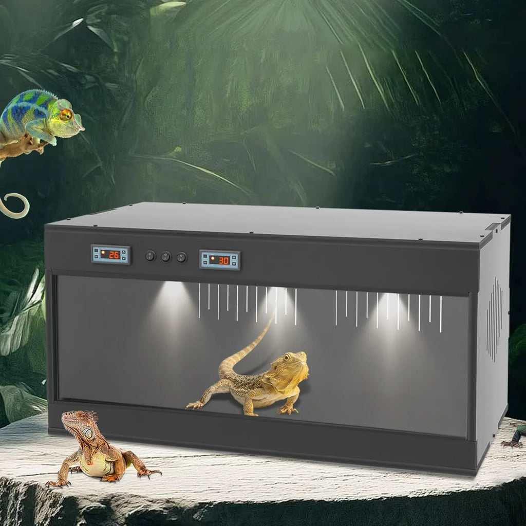 Front-Opening Reptile Terrarium with Dual Temperature Zones