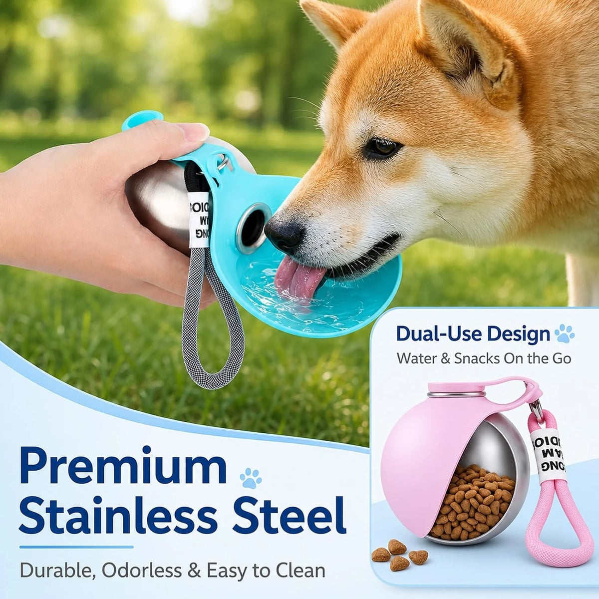 Foldable Travel Pet Water Bottle for Dogs and Cats