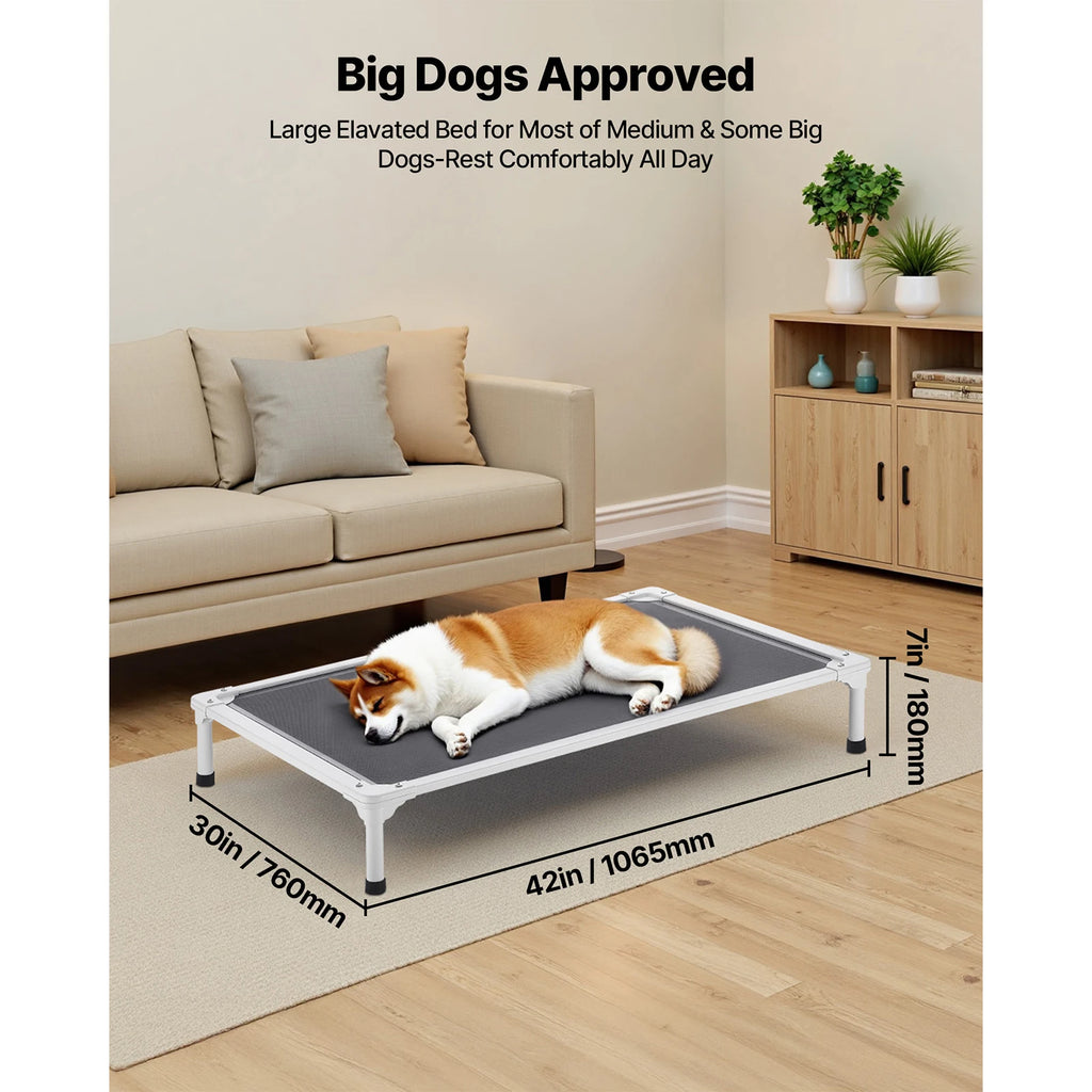 Elevated Mesh Dog Cot for Airflow Indoors and Outdoors