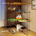 3-Tier Indoor Cat Enclosure with Hammock and Bed