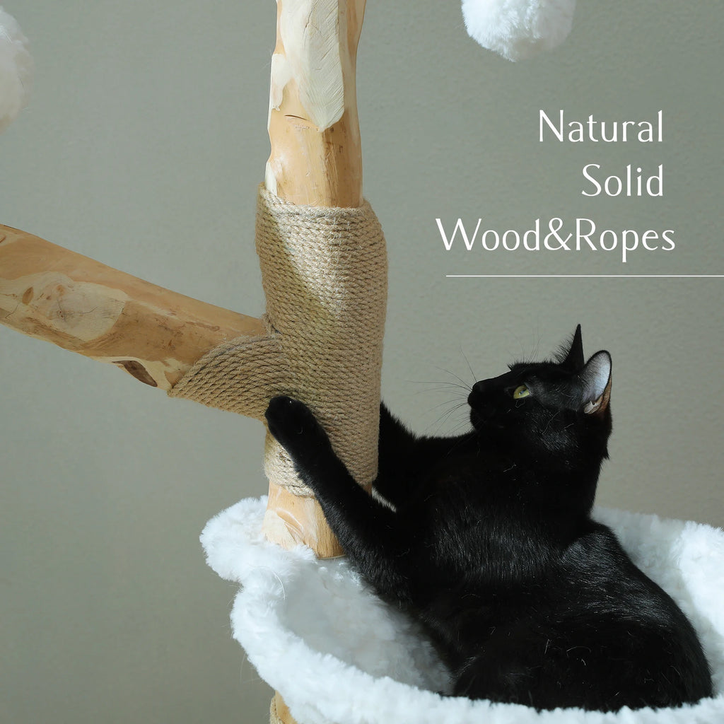 Multi-Level Indoor Cat Tower with Scratching Post and Cozy Den