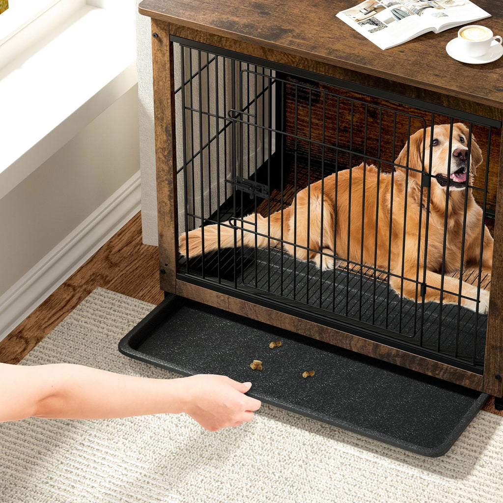 Furniture-Style Dog Crate End Table with Double Doors
