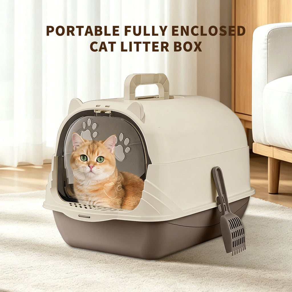 Portable Handheld Cat Litter Box with Open Design and Large Interior