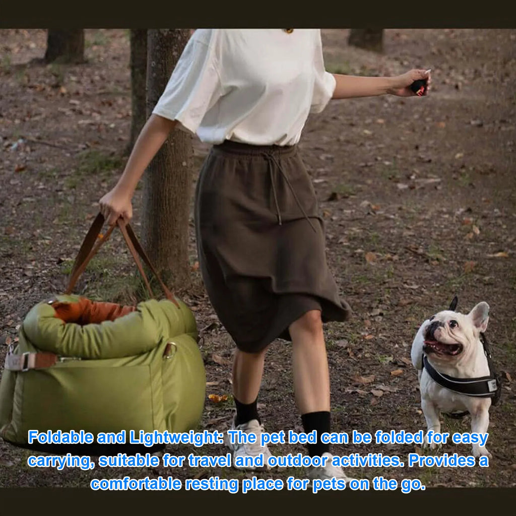 Portable Car Pet Bed for Dogs and Cats with Foldable Travel Design