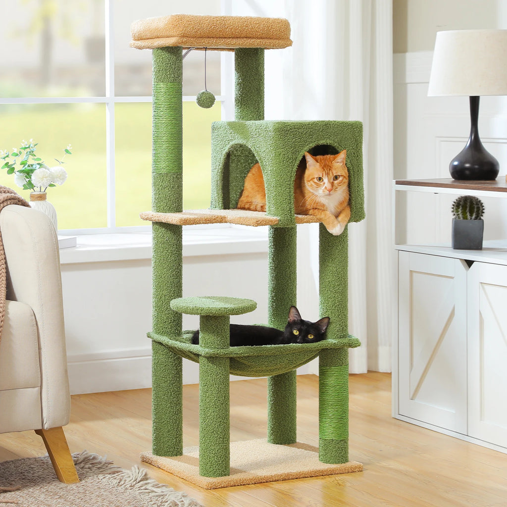 Five-Level Cat Tower with Perch, Condo, Hammock, and Sisal Scratching Posts